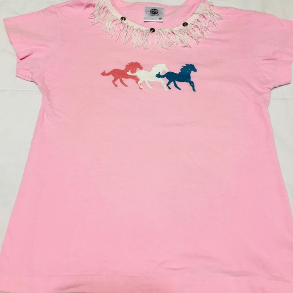 09 Apparel Girls Pink Horse Shirt Size L - Picture 1 of 2
